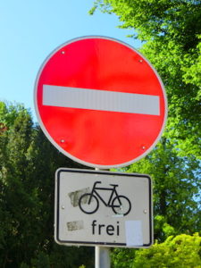 Einbahnstraße für Fahrradfahrer